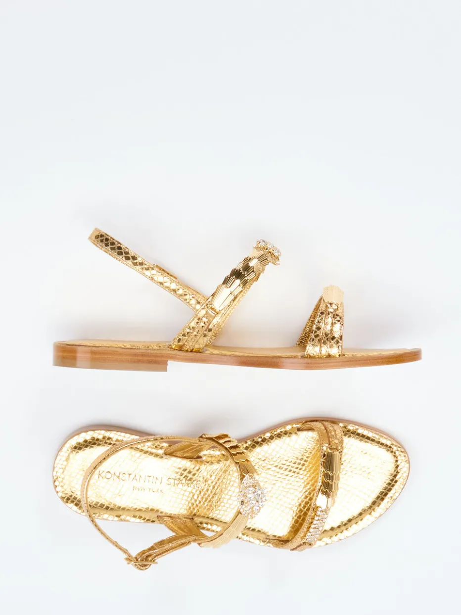 – Riemchensandalen aus Metallicleder*Konstantin Starke Hot