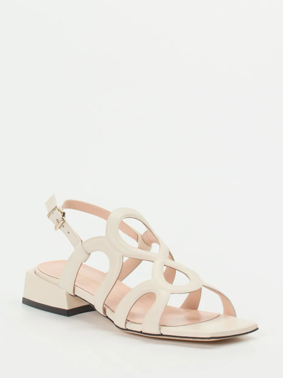 Damen Konstantin Starke – Riemchensandale aus Lammleder cremeweiß