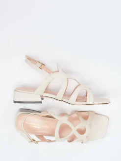 Damen Konstantin Starke – Riemchensandale aus Lammleder cremeweiß