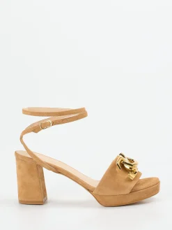 Damen Konstantin Starke – Sandalen aus Veloursleder camel