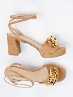 Damen Konstantin Starke – Sandalen aus Veloursleder camel