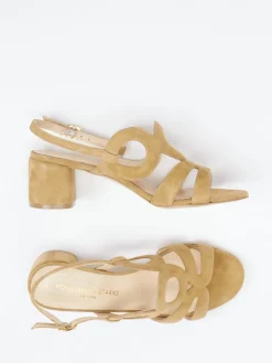 Damen Konstantin Starke – Sandaletten aus Veloursleder Camel