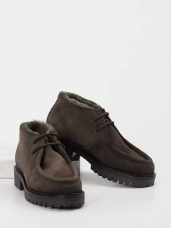 – Schnürboots aus Veloursleder Dunkel*Konstantin Starke Best