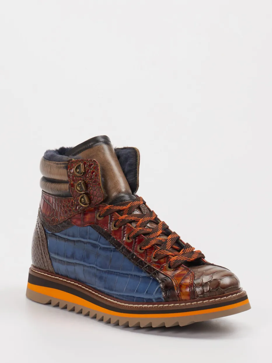 – Schnürboots aus Leder mit Kroko-Optik*Konstantin Starke Discount