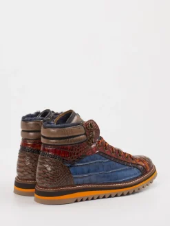 – Schnürboots aus Leder mit Kroko-Optik*Konstantin Starke Discount