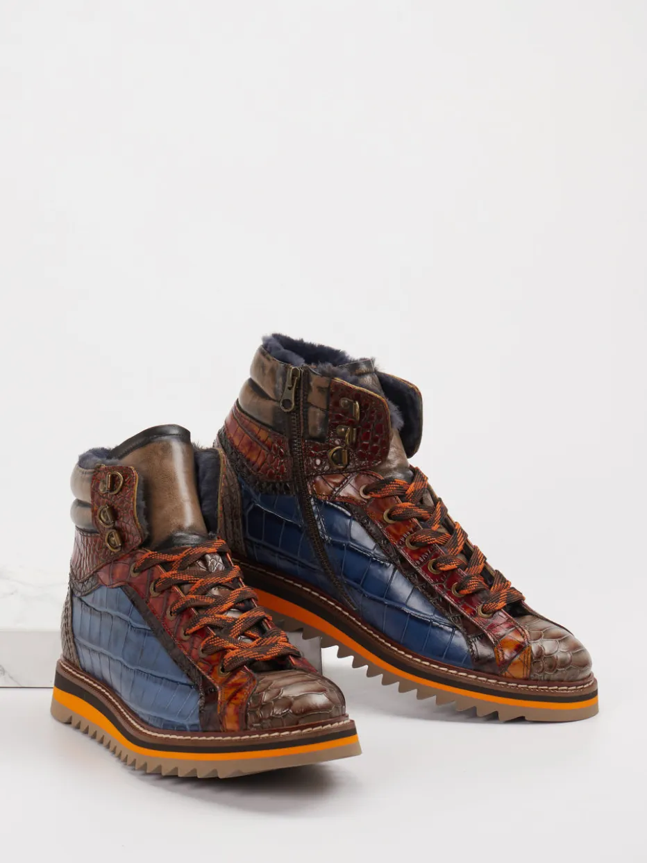 – Schnürboots aus Leder mit Kroko-Optik*Konstantin Starke Discount