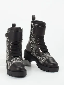 Damen Konstantin Starke – Schnürboots aus Textil und Kalbleder