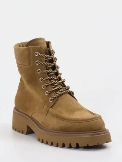 Damen Konstantin Starke – Schnürboots aus Veloursleder cognac