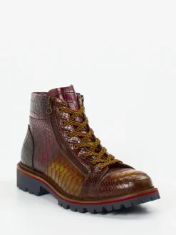 – Schnürboots aus geprägtem Leder bordeaux*Konstantin Starke Outlet