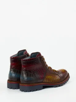 – Schnürboots aus geprägtem Leder bordeaux*Konstantin Starke Outlet