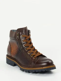 – Schnürboots aus Kalbleder mit Krokoprägung*Konstantin Starke New