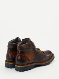 – Schnürboots aus Kalbleder mit Krokoprägung*Konstantin Starke New