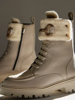 Damen Konstantin Starke – Schnürboots aus Kalbleder grau