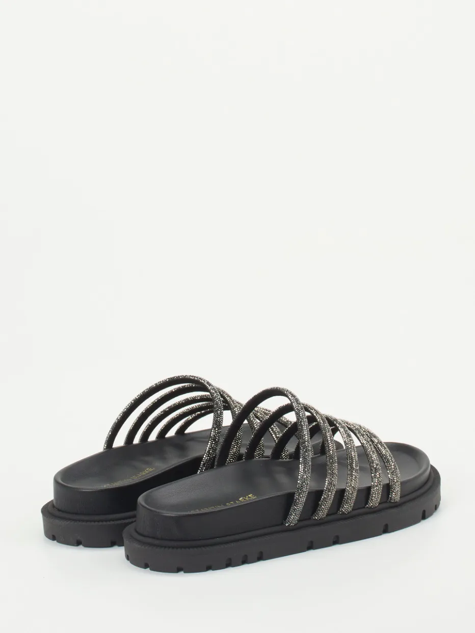 Damen Konstantin Starke – Slides aus Metallic mit Strass