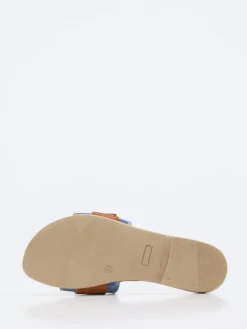 Damen Konstantin Starke – Slides aus Glattleder und Denim