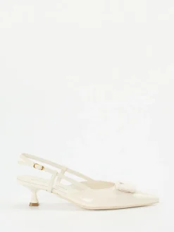 Damen Konstantin Starke – Slingback-Pumps aus Lackleder cremeweiß