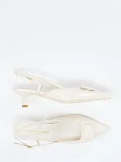 Damen Konstantin Starke – Slingback-Pumps aus Lackleder cremeweiß