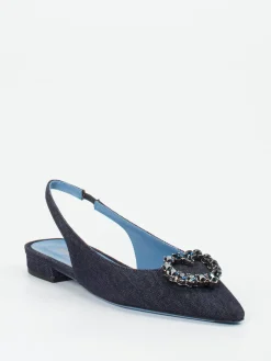 – Slingback-Ballerinas aus Textil Denim-Optik*Konstantin Starke New