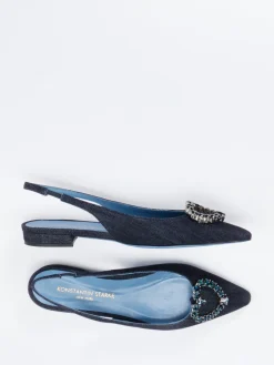 – Slingback-Ballerinas aus Textil Denim-Optik*Konstantin Starke New