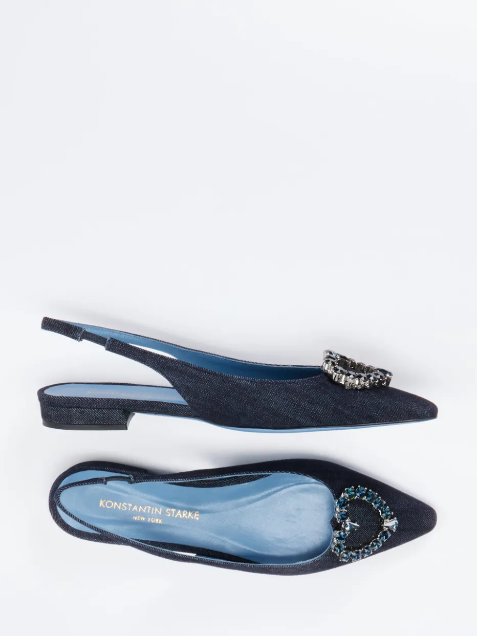 – Slingback-Ballerinas aus Textil Denim-Optik*Konstantin Starke New