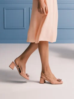 Damen Konstantin Starke – Slingback-Pumps aus Veloursleder rosé