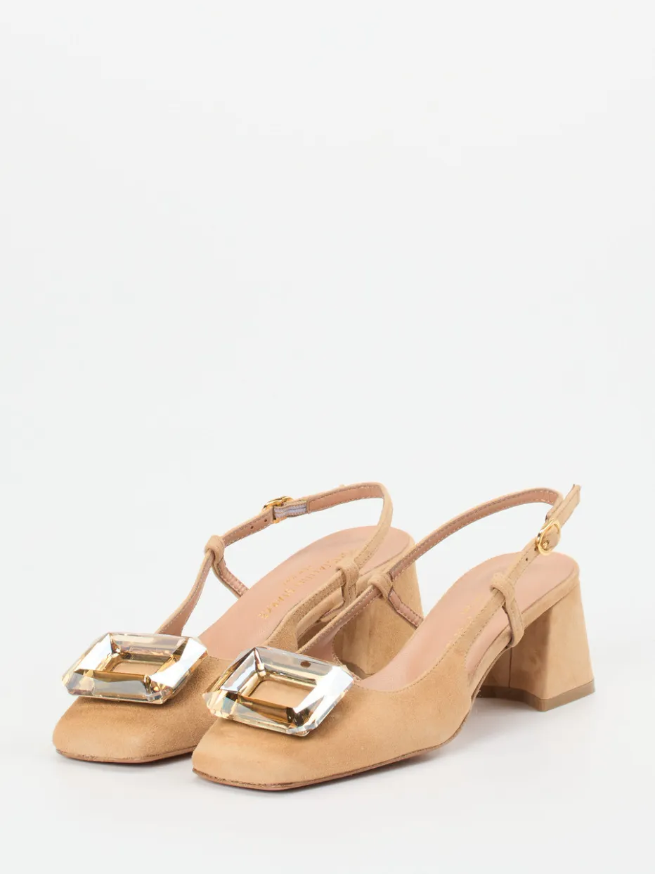 Damen Konstantin Starke – Slingback-Pumps aus Veloursleder Sand