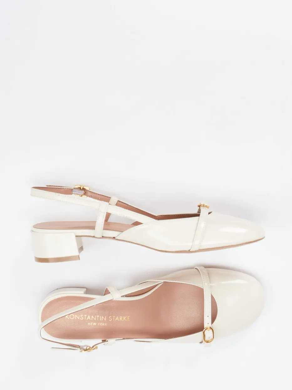 – Slingback-Pumps aus Lackleder cremeweiß*Konstantin Starke Clearance