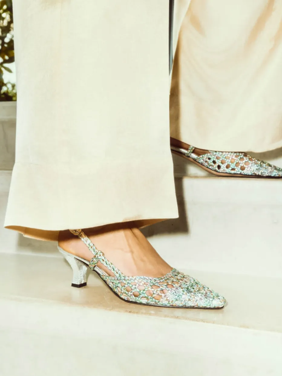 Damen Konstantin Starke – Slingback-Pumps aus Flechtleder color