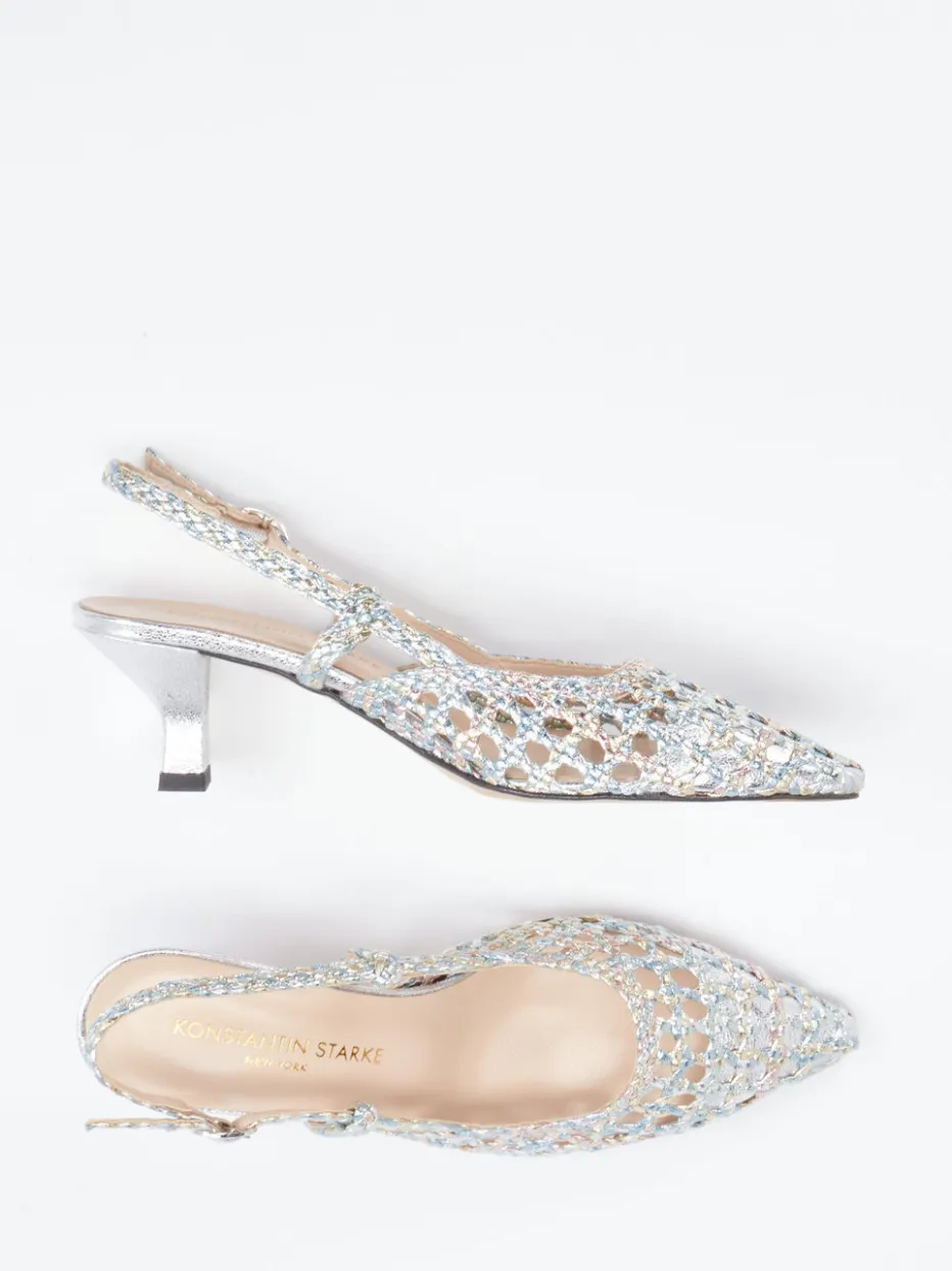 Damen Konstantin Starke – Slingback-Pumps aus Flechtleder color