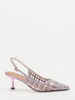 – Slingback-Pumps aus Flechtleder Flieder*Konstantin Starke
