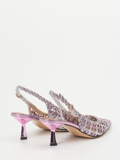 – Slingback-Pumps aus Flechtleder Flieder*Konstantin Starke