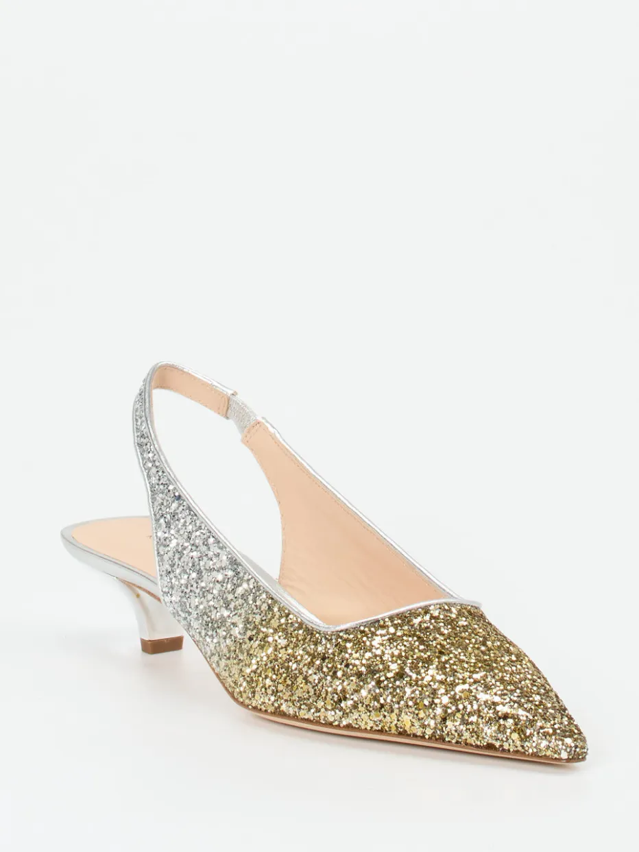 Damen Konstantin Starke – Slingback-Pumps aus Metallicleder Gold