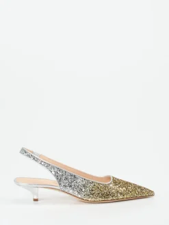 Damen Konstantin Starke – Slingback-Pumps aus Metallicleder Gold