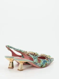 – Slingpumps aus Satin-Textil mintgrün*Konstantin Starke