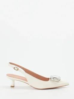 Damen Konstantin Starke – Slingpumps aus Lammleder cremeweiß