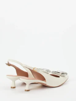 Damen Konstantin Starke – Slingpumps aus Lammleder cremeweiß