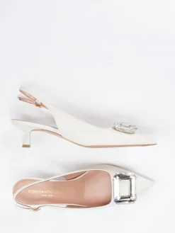Damen Konstantin Starke – Slingpumps aus Lammleder cremeweiß