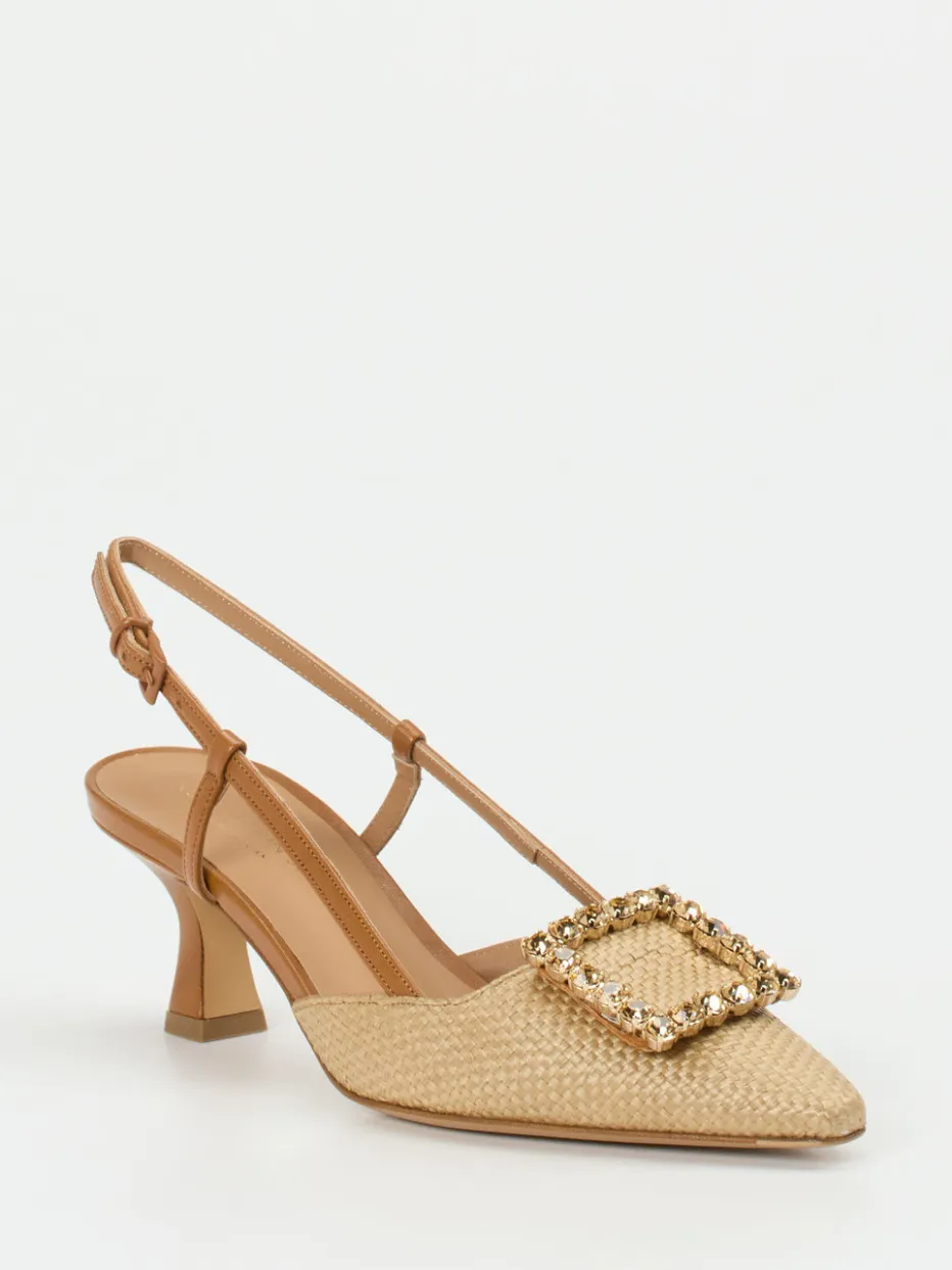 Damen Konstantin Starke – Slingpumps aus Flechtleder Beige