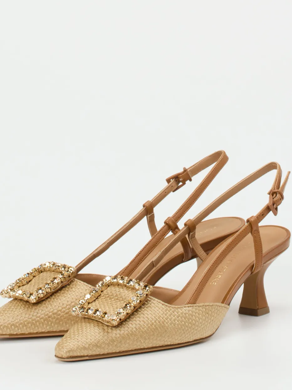Damen Konstantin Starke – Slingpumps aus Flechtleder Beige