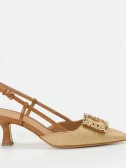 Damen Konstantin Starke – Slingpumps aus Flechtleder Beige