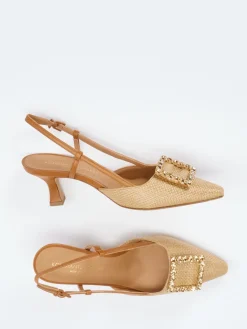 Damen Konstantin Starke – Slingpumps aus Flechtleder Beige