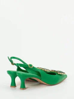 – Slingpumps aus Lammleder Smaragd*Konstantin Starke