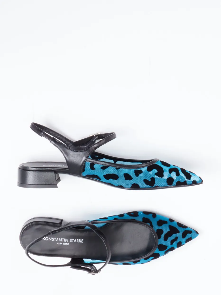 Damen Konstantin Starke – Slingpumps aus Netz in Türkisblau