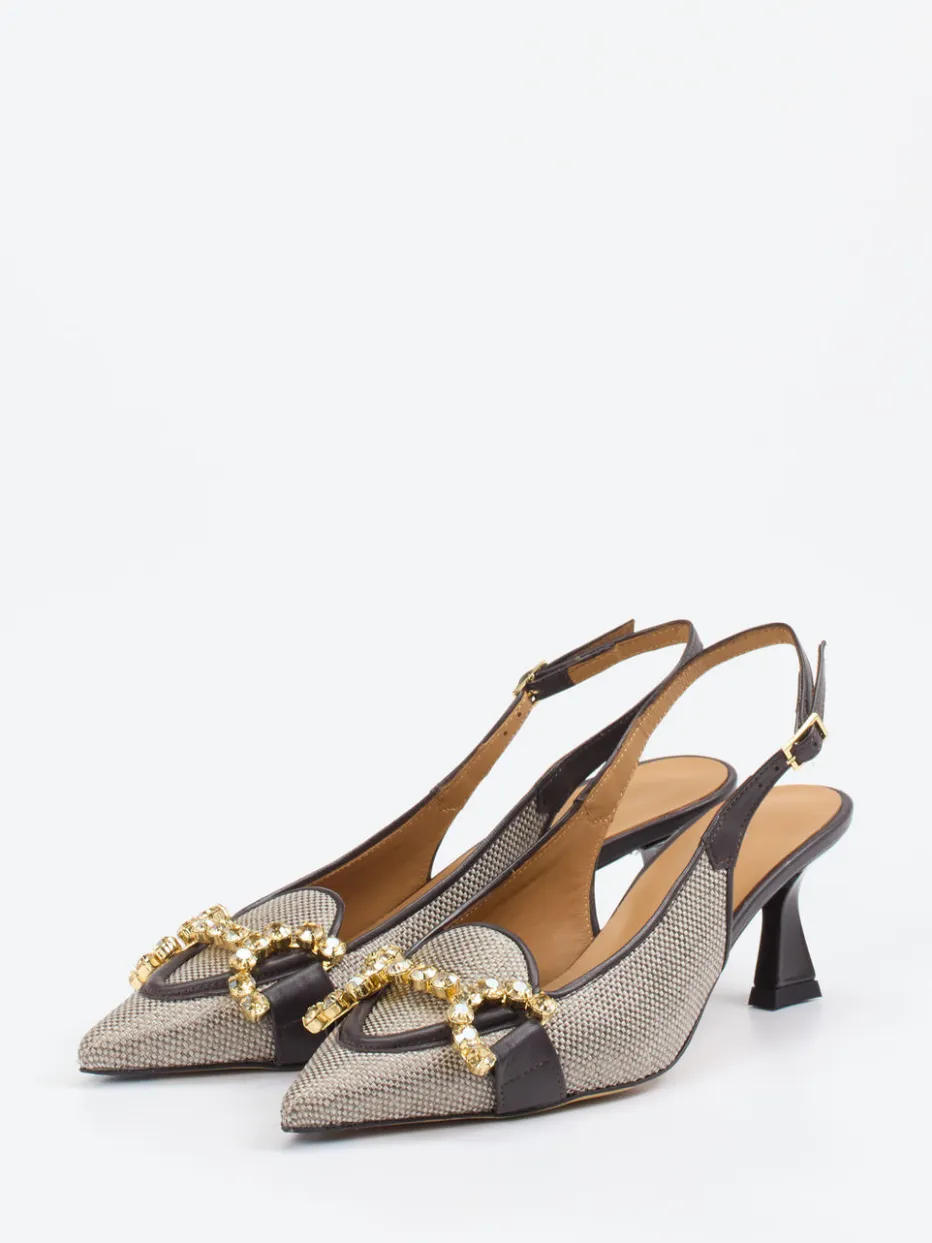 – Slingpumps aus Textil mit Schmuckdetail*Konstantin Starke