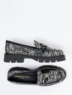 Damen Konstantin Starke – Slipper aus Bouclé und Glattleder