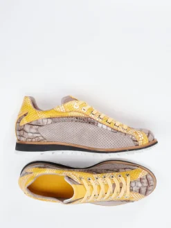 Herren Konstantin Starke – Sneaker aus geprägtem Leder senfgelb