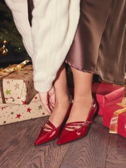 Damen Konstantin Starke – Spangenpumps aus Lackleder dunkel