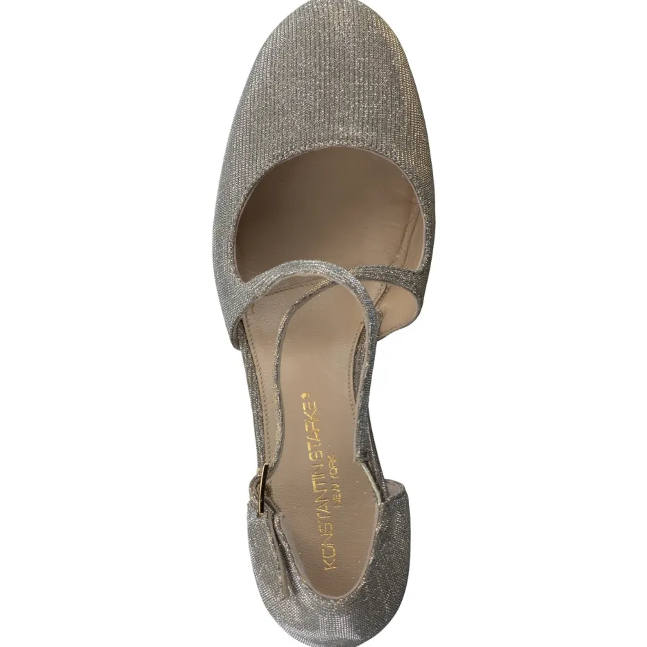 – Spangenpumps aus Glitzer-Textil Champagner*Konstantin Starke Hot