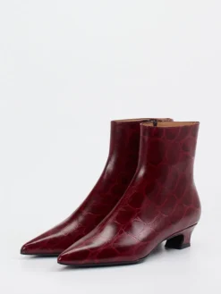 – Stiefelette aus Reptilleder Bordeaux*Konstantin Starke