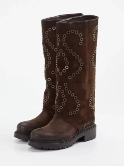 Damen Konstantin Starke – Stiefel aus Veloursleder Dunkel